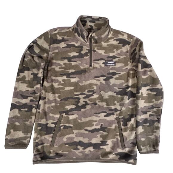 Eddie Bauer Other - Eddie Bauer Camo Fleece Boys L 14/16 Green Brown100% Polyester Camouflage Jacket